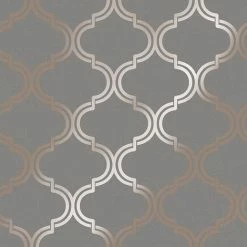 Geometric Grey Rose Gold Metallic Shimmer Wallpaper Holden Decor Modern Feature