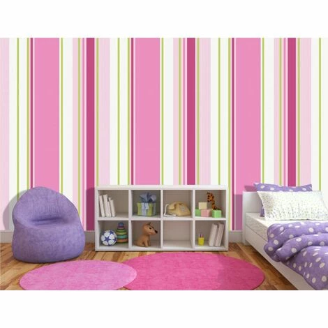 Poppins Stripe Childrens Girls Bedroom Nursery Pink Wallpaper Holden Decor Poppins Stripe Childrens Girls Bedroom Nursery Pink Wallpaper Holden Decor -HOLDEN DECOR Shop 10657819 2
