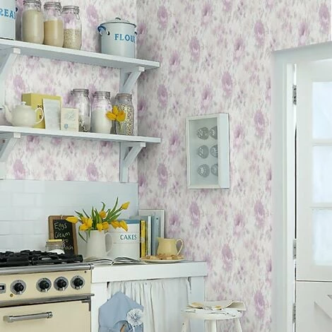 Floral Lilac Grey Wallpaper Water Colour Effect Paste The Wall Holden Decor Floral Lilac Grey Wallpaper Water Colour Effect Paste The Wall Holden Decor -HOLDEN DECOR Shop 10657827 4