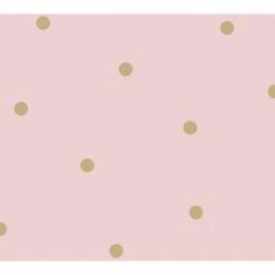 Dotty Spots Wallpaper Girls Bedroom Pink Gold Metallic Shimmer Holden Decor