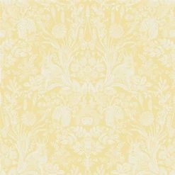 HOLDEN DECOR Animal Print Floral Wallpaper Flowers Hedgehogs Rabbits Butterflies Yellow