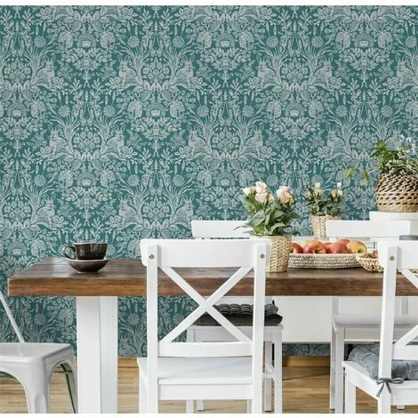 HOLDEN DECOR Animal Print Floral Wallpaper Flowers Hedgehogs Rabbits Butterflies Dark Green HOLDEN DECOR Animal Print Floral Wallpaper Flowers Hedgehogs Rabbits Butterflies Dark Green -HOLDEN DECOR Shop 11317890 2