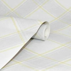 Check Tartan Wallpaper Checked Plaid Chequered Grey Yellow Holden Decor Aidan -HOLDEN DECOR Shop 11328136 3