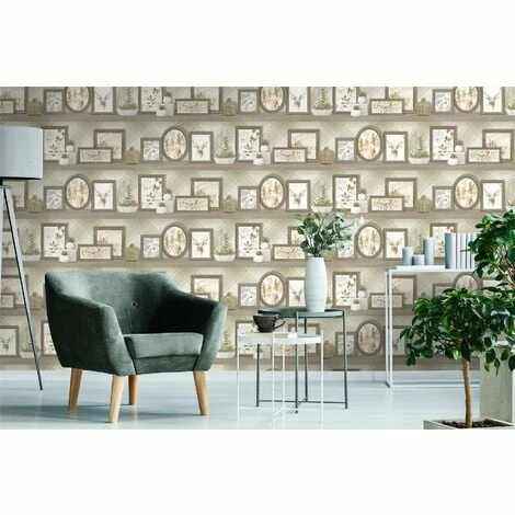 HOLDEN DECOR Stag Frames Wallpaper Animal Print Pheasant Floral Flowers Beige Grey Holden HOLDEN DECOR Stag Frames Wallpaper Animal Print Pheasant Floral Flowers Beige Grey Holden -HOLDEN DECOR Shop 11328145 2