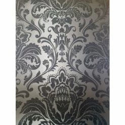 Black Damask Glitter Wallpaper Retro Textured Shimmer Holden Decor Feature