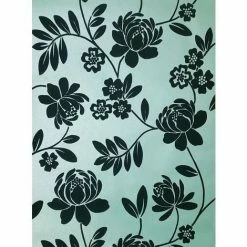 Kristen Flock Floral Wallpaper Duck Egg Brown Metallic Paste Wall Holden Decor