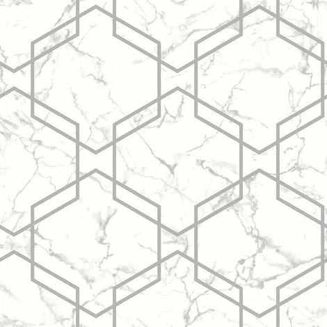 Hexagon Geometric Marble Wallpaper Grey Metallic Silver Washable Holden Decor Hexagon Geometric Marble Wallpaper Grey Metallic Silver Washable Holden Decor -HOLDEN DECOR Shop 11942579 1