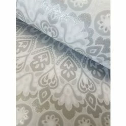 Glitter Medallion Abstract Aztec Motif Wallpaper White Silver Grey Holden Decor -HOLDEN DECOR Shop 12949149 3