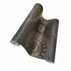 Glitter Medallion Abstract Aztec Motif Wallpaper Black Gold Grey Holden Decor -HOLDEN DECOR Shop 12949151 4