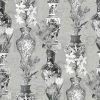 Kyoto Oriental Vases Flowers Wallpaper Grey Silver Metallic Holden Decor Imari