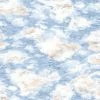 Coral Blue Sky Clouds Wallpaper Watercolour Effect Paste Wall Holden Decor Kumo -HOLDEN DECOR Shop 14018864 1