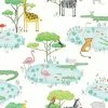 Crocodile Lake Children's Wallpaper White Animal Print Hippo Zebra Holden Decor -HOLDEN DECOR Shop 14673299 1