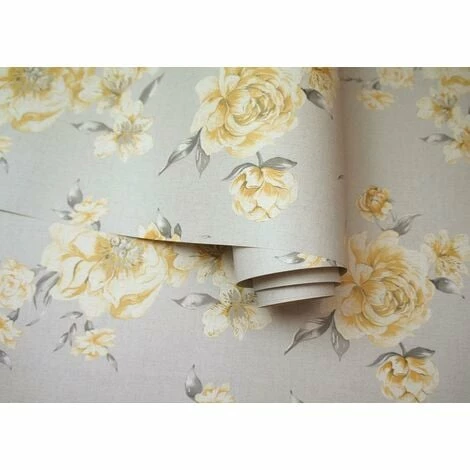Peony Yellow Light Grey Floral Wallpaper Roses Flowers Painterly Holden Decor Peony Yellow Light Grey Floral Wallpaper Roses Flowers Painterly Holden Decor -HOLDEN DECOR Shop 14750453 3