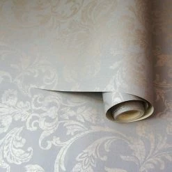 HOLDEN DECOR Holden Glistening Damask Metallic Rose Gold Grey Statement Wallpaper 12712 -HOLDEN DECOR Shop 23695101 2