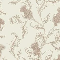 HOLDEN DECOR Holden Décor Thistle Wild Flower Leaf Motif Metallic Flat Surface Wallpaper 12631