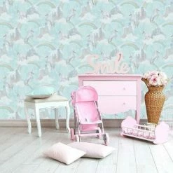 HOLDEN DECOR I Believe In Unicorns Wallpaper Teal Holden 12481 -HOLDEN DECOR Shop 23695147 2