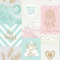 Holden Decor Life Is Beautiful Quotes Geometric Marble Wallpaper Pink / Gold 90050