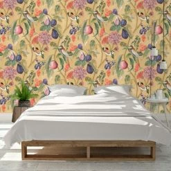 HOLDEN DECOR Aruba Ochre Wallpaper Floral Birds Fruit Flowers Matt Smooth Finish Non-Woven -HOLDEN DECOR Shop 27803106 3