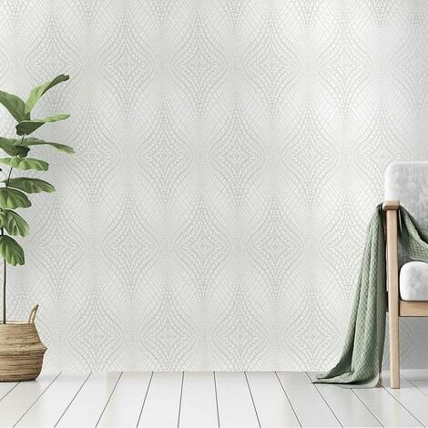 Illiana Wallpaper Holden Decor Geometric Metallic Dove White Silver Smooth Illiana Wallpaper Holden Decor Geometric Metallic Dove White Silver Smooth -HOLDEN DECOR Shop 28172162 2