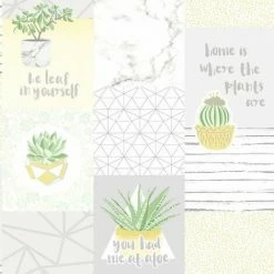 HOLDEN DECOR You Had Me At Aloe Wallpaper Holden Yellow Grey Floral Geometric Metallic