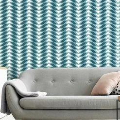 HOLDEN DECOR Teton Geometric Wallpaper Holden Teal Gold Metallic Chevron Contemporary -HOLDEN DECOR Shop 28765056 3