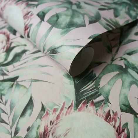 HOLDEN DECOR Protea Floral Wallpaper Holden Jungle Tropical Dusky Pink Palm Leaf Green HOLDEN DECOR Protea Floral Wallpaper Holden Jungle Tropical Dusky Pink Palm Leaf Green -HOLDEN DECOR Shop 28765058 2