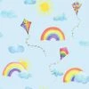 HOLDEN DECOR Rainbows Flying Kites Wallpaper Holden Kids Clouds Blue Orange Yellow Green Pink