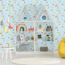 HOLDEN DECOR Rainbows Flying Kites Wallpaper Holden Kids Clouds Blue Orange Yellow Green Pink -HOLDEN DECOR Shop 28765077 3
