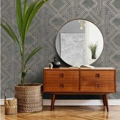 HOLDEN DECOR Delano Geometric Wallpaper Holden Metallic Textured Vinyl Rose Gold Grey -HOLDEN DECOR Shop 28871707 3