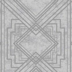 HOLDEN DECOR Delano Geometric Wallpaper Holden Metallic Textured Vinyl Grey Silver