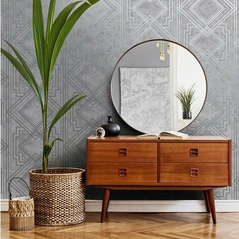 HOLDEN DECOR Delano Geometric Wallpaper Holden Metallic Textured Vinyl Grey Silver HOLDEN DECOR Delano Geometric Wallpaper Holden Metallic Textured Vinyl Grey Silver -HOLDEN DECOR Shop 28871713 3