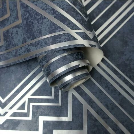 HOLDEN DECOR Delano Geometric Wallpaper Holden Metallic Textured Vinyl Navy Silver HOLDEN DECOR Delano Geometric Wallpaper Holden Metallic Textured Vinyl Navy Silver -HOLDEN DECOR Shop 28871717 2