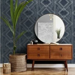 HOLDEN DECOR Delano Geometric Wallpaper Holden Metallic Textured Vinyl Navy Silver 4 HOLDEN DECOR Delano Geometric Wallpaper Holden Metallic Textured Vinyl Navy Silver -HOLDEN DECOR Shop 28871717 3
