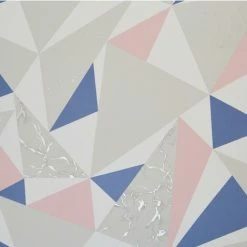 HOLDEN DECOR Lytham Pink Navy Wallpaper Holden Marble Geometric White Silver Grey Metallic