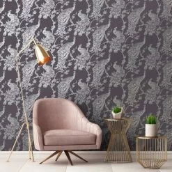 Glistening Peacock Purple Wallpaper Metallic Copper Holden Decor Bird Trees Feather 4 Glistening Peacock Purple Wallpaper Metallic Copper Holden Decor Bird Trees Feather -HOLDEN DECOR Shop 29297100 3