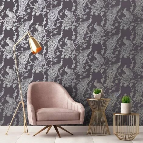 Glistening Peacock Purple Wallpaper Metallic Copper Holden Decor Bird Trees Feather Glistening Peacock Purple Wallpaper Metallic Copper Holden Decor Bird Trees Feather -HOLDEN DECOR Shop 29297100 3