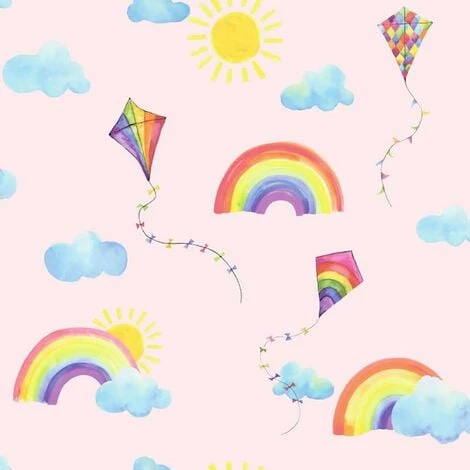 HOLDEN DECOR Rainbows Flying Kites Wallpaper Holden Pink Multi Clouds Sun Kids Nursery HOLDEN DECOR Rainbows Flying Kites Wallpaper Holden Pink Multi Clouds Sun Kids Nursery -HOLDEN DECOR Shop 29362000 1