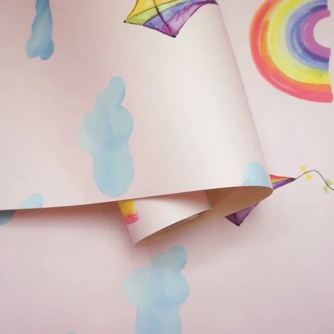 HOLDEN DECOR Rainbows Flying Kites Wallpaper Holden Pink Multi Clouds Sun Kids Nursery HOLDEN DECOR Rainbows Flying Kites Wallpaper Holden Pink Multi Clouds Sun Kids Nursery -HOLDEN DECOR Shop 29362000 2