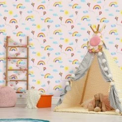 HOLDEN DECOR Rainbows Flying Kites Wallpaper Holden Pink Multi Clouds Sun Kids Nursery 4 HOLDEN DECOR Rainbows Flying Kites Wallpaper Holden Pink Multi Clouds Sun Kids Nursery -HOLDEN DECOR Shop 29362000 3