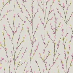 Catkins Wallpaper Holden Decor Pink Floral Dove Grey Purple Paste The Wall