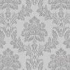 Salvador Wallpaper Holden Decor Damask Floral Silver Grey Metallic Textured