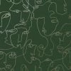 HOLDEN DECOR Abstract Faces Wallpaper Holden Green Gold Trendy Modern Contemporary Metallic -HOLDEN DECOR Shop 31450707 1