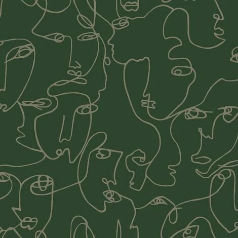 HOLDEN DECOR Abstract Faces Wallpaper Holden Green Gold Trendy Modern Contemporary Metallic HOLDEN DECOR Abstract Faces Wallpaper Holden Green Gold Trendy Modern Contemporary Metallic -HOLDEN DECOR Shop 31450707 2