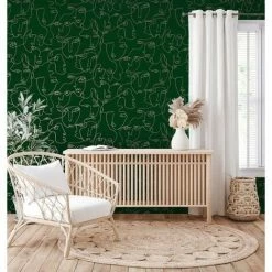 HOLDEN DECOR Abstract Faces Wallpaper Holden Green Gold Trendy Modern Contemporary Metallic 5 HOLDEN DECOR Abstract Faces Wallpaper Holden Green Gold Trendy Modern Contemporary Metallic -HOLDEN DECOR Shop 31450707 4
