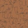 HOLDEN DECOR Abstract Faces Wallpaper Holden Burnt Orange Trendy Modern Contemporary -HOLDEN DECOR Shop 31450712 1