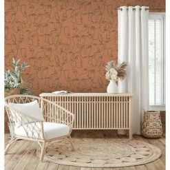 HOLDEN DECOR Abstract Faces Wallpaper Holden Burnt Orange Trendy Modern Contemporary -HOLDEN DECOR Shop 31450712 3