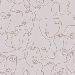 HOLDEN DECOR Abstract Faces Wallpaper Holden Pink Trendy Modern Contemporary Metallic -HOLDEN DECOR Shop 31450713 2