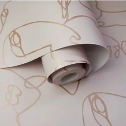 HOLDEN DECOR Abstract Faces Wallpaper Holden Pink Trendy Modern Contemporary Metallic -HOLDEN DECOR Shop 31450713 3
