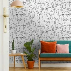 HOLDEN DECOR Abstract Faces Wallpaper Holden Black White Trendy Modern Contemporary -HOLDEN DECOR Shop 31450714 4