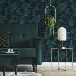 HOLDEN DECOR Asik Geometric Wallpaper Holden Teal Gilver Metallic Modern Contemporary 5 HOLDEN DECOR Asik Geometric Wallpaper Holden Teal Gilver Metallic Modern Contemporary -HOLDEN DECOR Shop 31450716 4